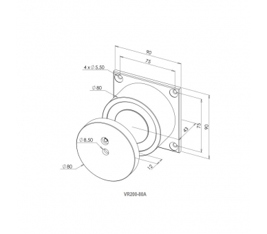 Zwora do szlabanu okrągła IP67 200kg | VR200-80A