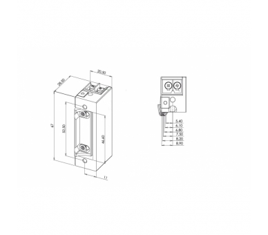 SE1 elektrozaczep standardowy 300kg 12V AC/DC