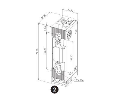 Elektrozaczep standardowy 500kg z sygnalizacją | 12V AC/DC | SE000246