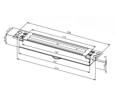 30035U INOX | ZWORA WPUSZCZANA WĄSKI PROFIL | STAL NIERDZEWNA | 300KG