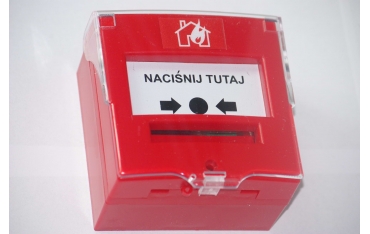 4714RC hermetyczny przycisk, 2 stykowy awaryjnego otwarcia drzwi, IP65, czerwony + osłonka
