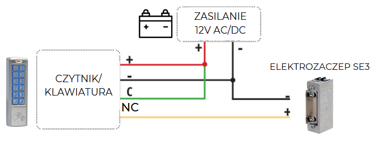 elektrozaczep se3 podlaczenie